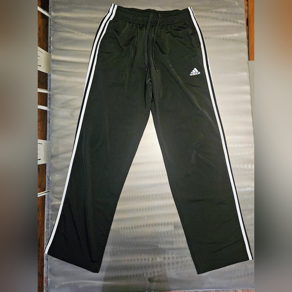 adidas Black Sweatpants with White Stripes